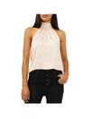 1.STATE WOMENS SATIN TIE NECK HALTER TOP