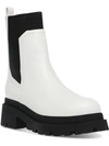 Dolce Vita Womens Faux Leather Ankle Chelsea Boots In White