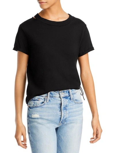 N:philanthropy Vancouver Womens Cut Out Rouched T-shirt In Black