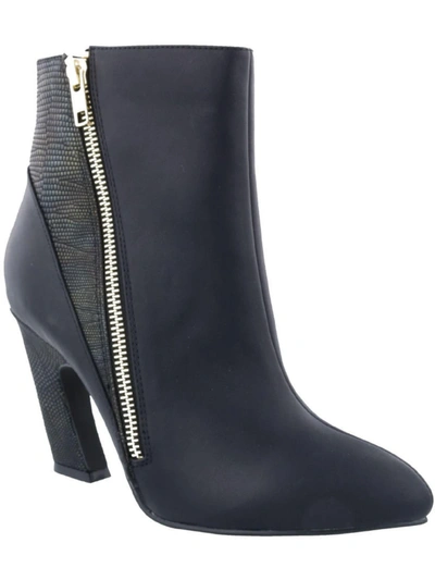 Bellini Cirque Womens Pointed Toe Zip-up Ankle Boots In Blue