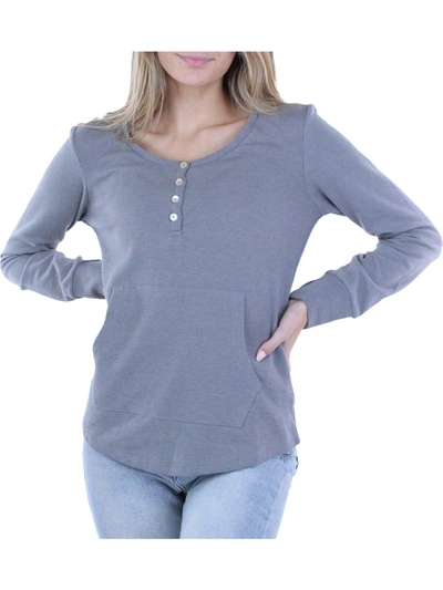 Silver Jeans Co. Womens Thermal Solid T-shirt In Grey