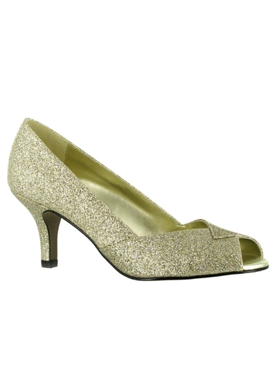 Easy Street Ravish Womens Glitter Pumps Dress Heels In Gold