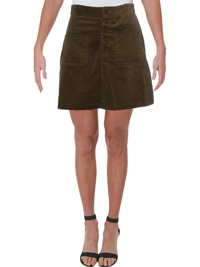 Lost + Wander Alicia  Womens Velvet Daytime Mini Skirt In Green