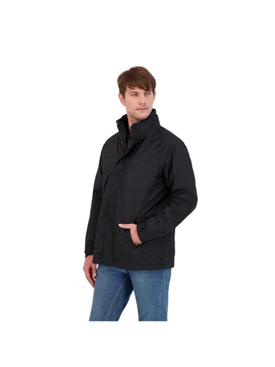 Izod Mens Fleece Water Resistant Jacket In Black