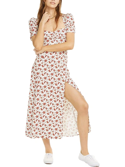 Danielle Bernstein Womens Puff Sleeves Slip Dress In Multi