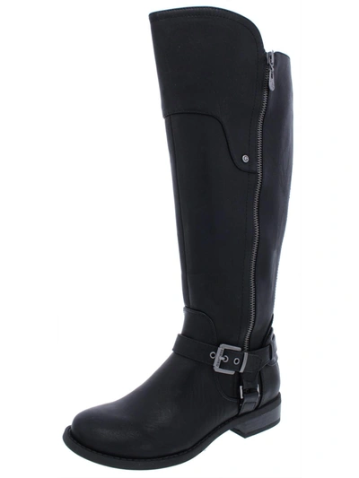 G By Guess Harson Womens Wide Calf Faux Leather Knee-high Boots In Black