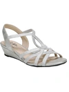 Lifestride Yaya Womens Strappy Slingback Dress Sandals In Silver