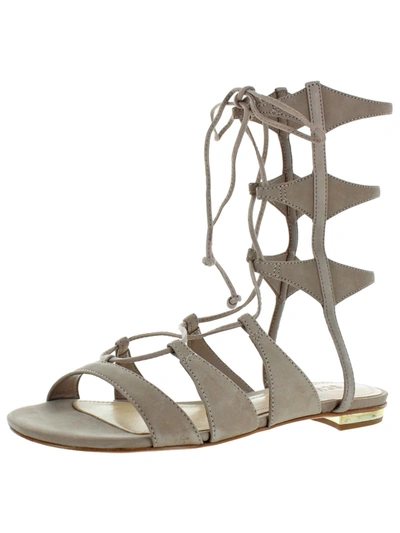 Schutz Erlina Womens Strappy Lace Up Gladiator Sandals In Beige