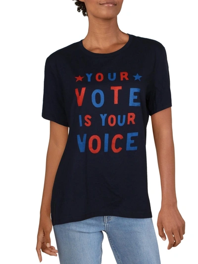 Girl Dangerous Your Vote Is Your Voice Womens Graphic Short Sleeve T-shirt In Blue