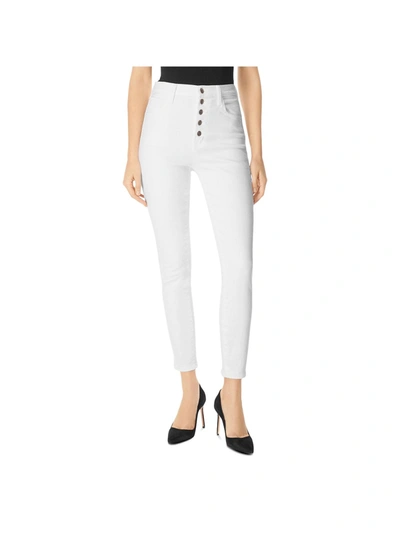 J Brand Lillie Womens High Rise Crop Skinny Jeans In White