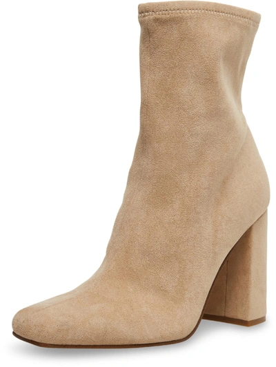 Steve Madden Lynden Womens Square Toe Trendy Ankle Boots In Beige