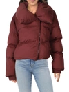 Avec Les Filles Asymmetrical Zip Puffer Jacket In Red