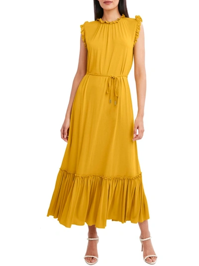 Bcbgmaxazria Womens Sleeveless Long Maxi Dress In Yellow