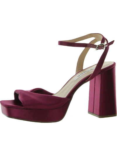 Nina Stacie Womens Satin Twist-front Platform Heels In Red
