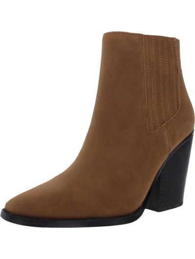 Kendall + Kylie Colt-bootie Womens Faux Suede Pointed Toe Ankle Boots In Brown