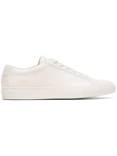 Common Projects Achilles Leather Trainers In White-silver