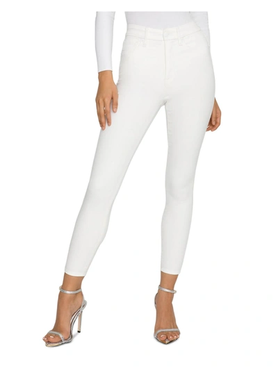 Good American Plus Womens Stretch High Rise Ankle Jeans In White