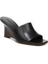 Vince Pia Womens Leather Slide Wedge Sandals In Black