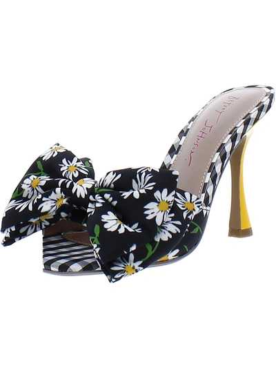 Betsey Johnson Skyee Womens Satin Gingham Dress Sandals In Multi