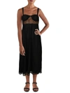 Danielle Bernstein Womens Lace Sheer Midi Dress In Black