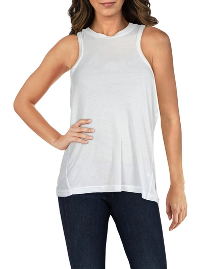 Fp Movement By Free People Very Varsity Womens Ribbed Sleeveless Tank Top In White