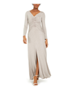 ELIZA J Womens Shimmer Ruched Formal Dress
