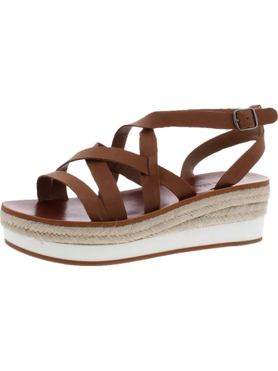 Lucky Brand Jasmei Womens Leather Espadrille Wedge Sandals In Multi