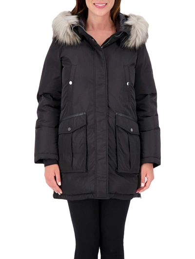 Vince Camuto Womens Down Anorak Parka Coat In Black