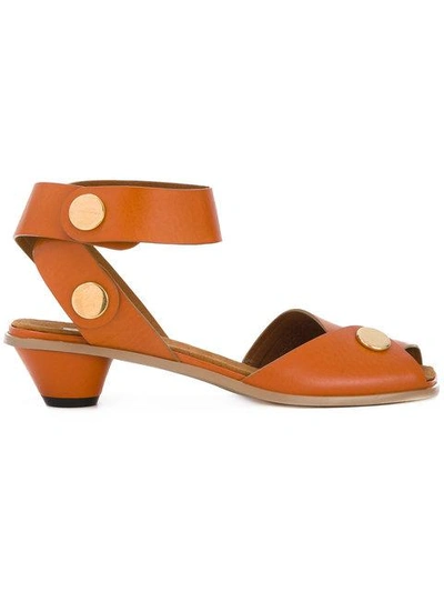 Stella Mccartney Collection Cone-heel Faux-leather Sandals In Praline