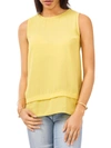 VINCE CAMUTO WOMENS TIERED SLEEVELESS BLOUSE