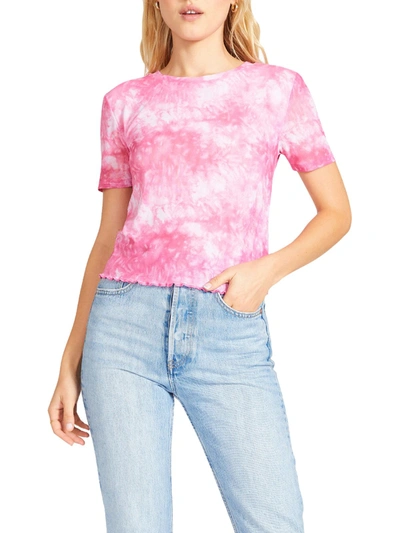 Bb Dakota By Steve Madden Womens Tie-dye Crewneck Pullover Top In Pink