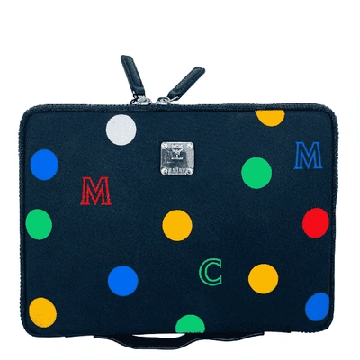 Mcm Black Fabric Color Dotted Small Ipad Case Mxeaapd02bk001