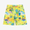 VERSACE BOYS GREEN MEDUSA SUNNIES SILK SHORTS