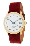 TOM FORD 002 AUTO 18K YELLOW GOLD WHITE DIAL GENUINE CALF HAIR LEATHER STRAP WATCH, 40MM