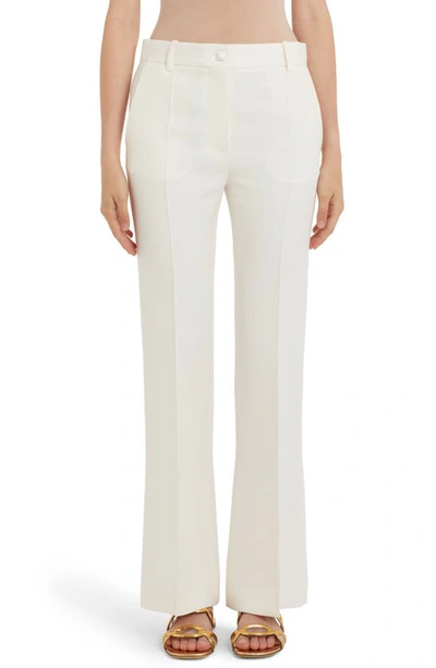 Valentino Flare Crepe Couture Trousers In A03-avorio