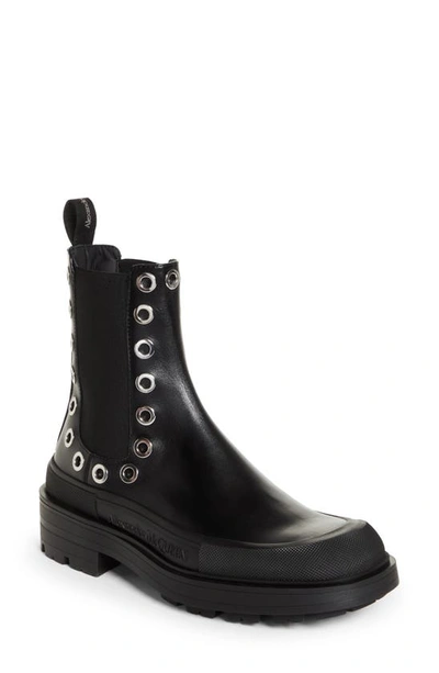 Alexander Mcqueen Stack Chelsea Boot In Black