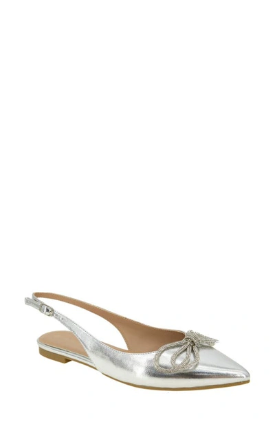 Bcbgeneration Kristin Pointed Toe Slingback Mule In Silver