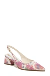 Franco Sarto Racer Slingback Pumps Women's Shoes In White Multi Floral Raffia