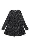 Nordstrom Print Knit A-line Dress In Black- Ivory Hearts