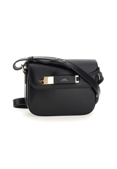 Apc Small Charlotte Leather Shoulder Bag In Black