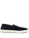 Giorgio Armani Slip-on Suede Trainers In Blue