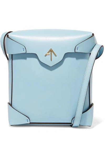 Manu Atelier Pristine Mini Leather Shoulder Bag In Blue