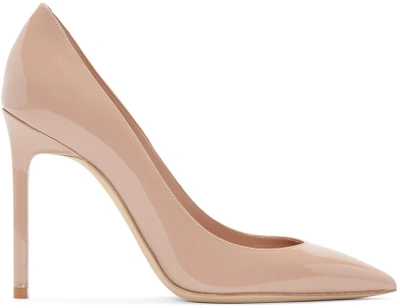 Saint Laurent Pink Patent Leather Anja Pumps In Neutrals