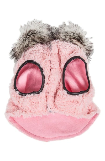 Pet Life Luxe Pinkachew Charming Fashion Mink Faux Fur Dog Coat In Light Pink