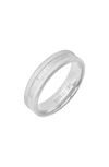 HMY JEWELRY STAINLESS STEEL BRUSHED BAND RING