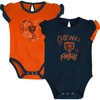 Outerstuff Newborn & Infant Navy/orange Chicago Bears Too Much Love Two-piece Bodysuit Set In Navy