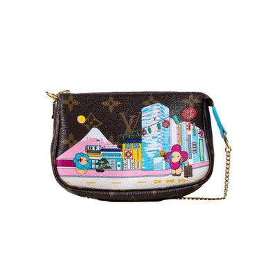 Pre-owned Louis Vuitton Mini Vivienne Holidays Pochette Accessoires Canvas Monogram Blue