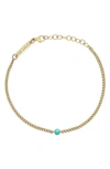Zoë Chicco 14k Yellow Gold Bezel Set Turquoise Bracelet In 14k Yellow Gold