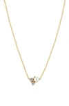 Zoë Chicco Women's 14k Yellow Gold, Diamond, & 4mm Freshwater Pearl Cluster Pendant Necklace