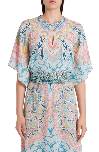 Etro Graphic-print Silk Blouse In Multicolore